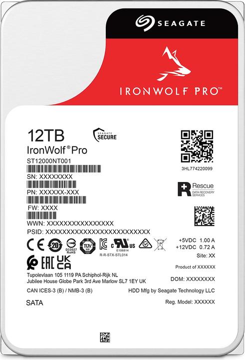 Actual product image Seagate IronWolf Pro High WRL (12 TB, 3.5", CMR)