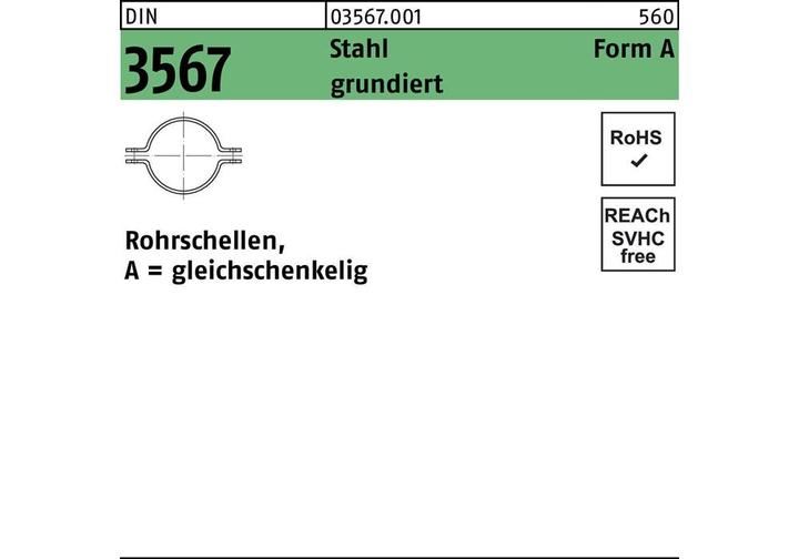 Productafbeelding Pijpklem DIN 3567 gelijkbenig A 89 / NW 80 staal gegrond Pijpklemmen, A = gelijkbenig...