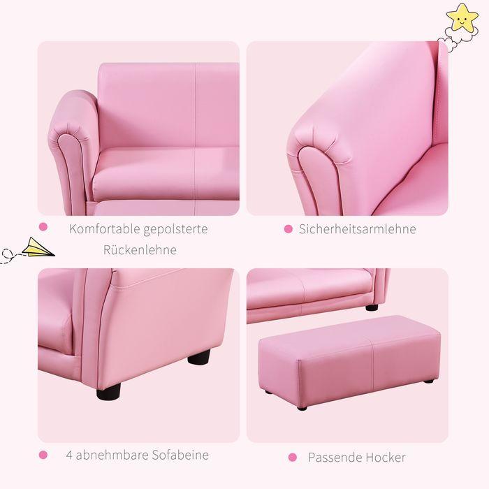 Immagine prodotto Swisshandel24 Poltrona per bambini con poggiapiedi rosa, 83x42x41cm (Poltrona per bambini)