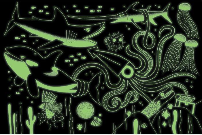 Produktbild Mudpuppy Glow in Dark Puzzle, Raubtiere im Ozean (100 Teile)