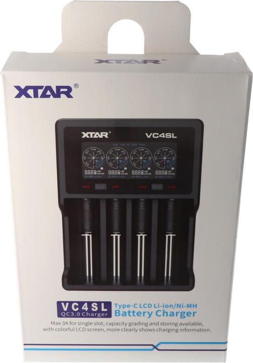 Produktbild Xtar VC4SL (1 Stk., 14500, 16340, 18500, 18650, 21700, 26650, AAA, AA, Akku)
