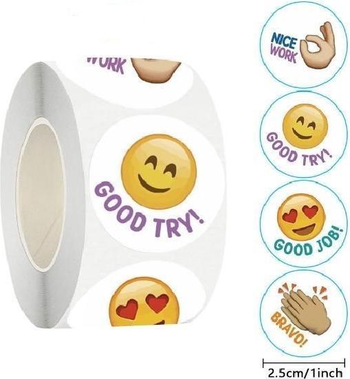 Actual product image MU Classic 500 self-adhesive sticker roll with pattern and lettering motif