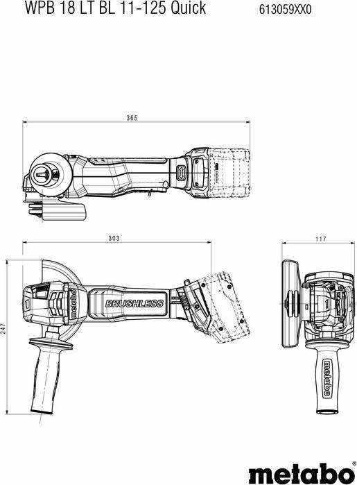 Produktbild Metabo WPB 18 LT BL 11-125 Quick (125 mm)