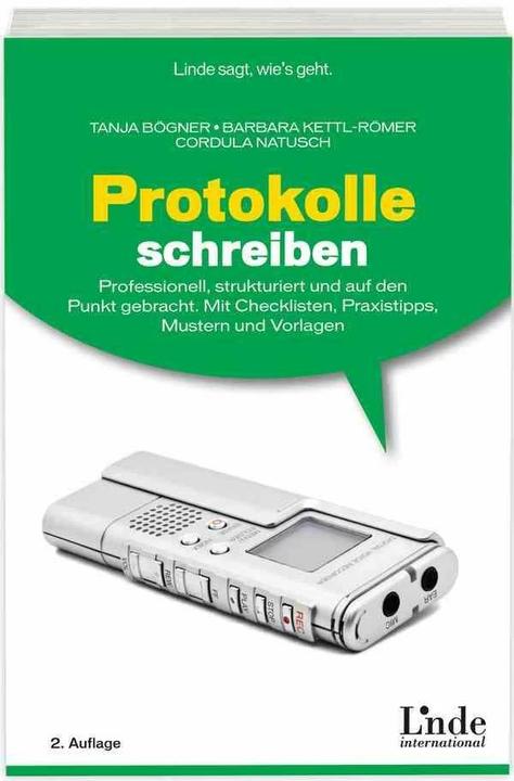 Image du produit Protokolle schreiben (Allemand, Barbara Kettl-Roman, Cordula Natusch, 2019)