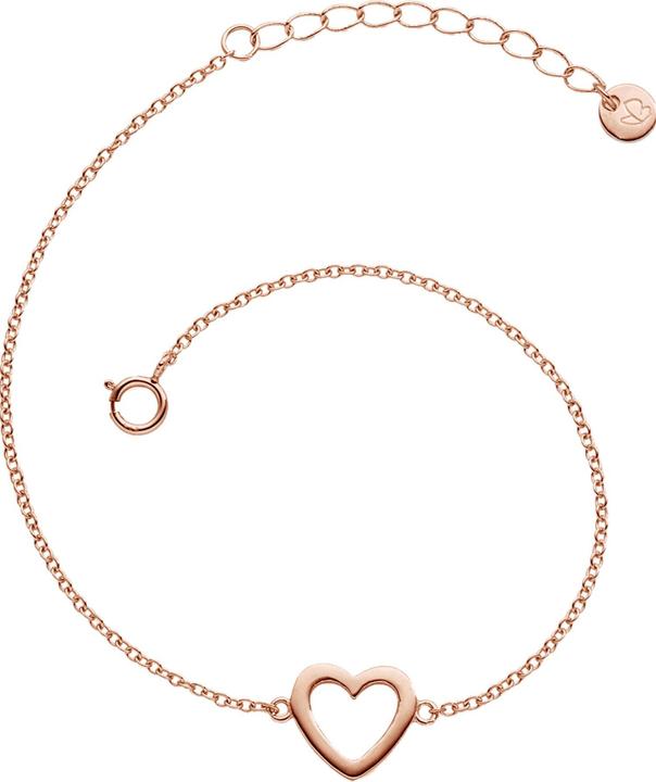 Glanzstücke München Damen Herz Sterling Silber roségold 17,0 cm Basislänge + 3,0 cm Verlängerung - 11098 (17 cm, Sterling Silber)