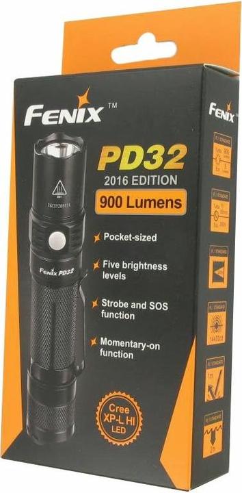 Actual product image Fenix Flashlight PD32 2016 Cree XP-L HI LED, battery included