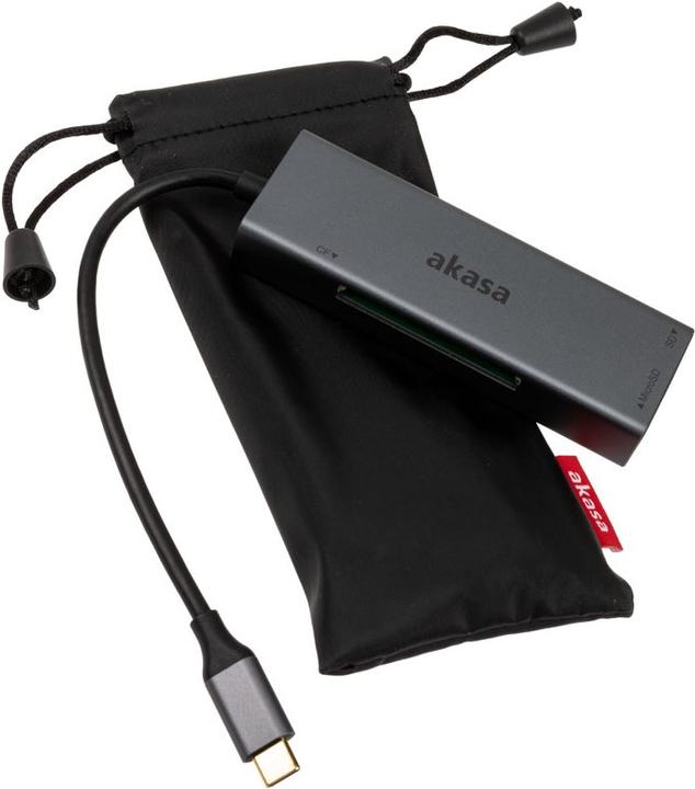 Produktbild Akasa USB 3.2 Gen1 Type-C 3-in-1 Card Reader (USB 2.0)