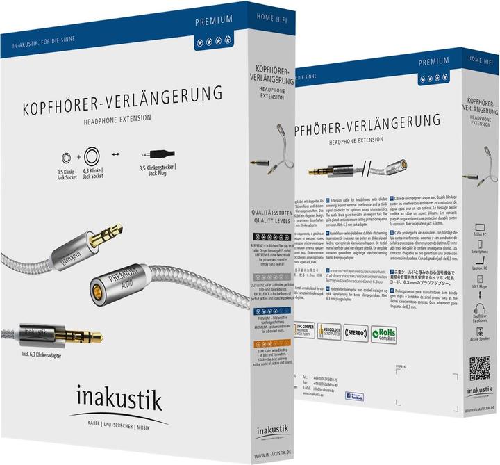 Produktbild Inakustik Premium 3.5mm Stereo-Klinken Verlängerungskabel (2 m, 3.5mm Klinke (AUX))