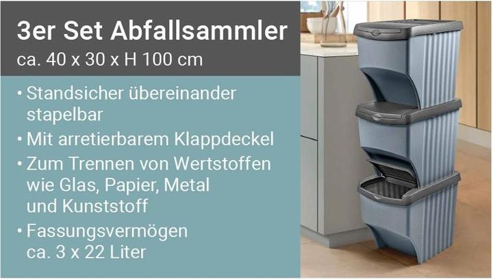 Produktbild Weber Home Recycling Tower 3er mehrfarbig