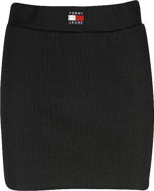 Actual product image Tommy Hilfiger Tommy Jeans Ladies Mini Skirt TJW Low Rise Mini Badge Skirt Black (15) M (M)