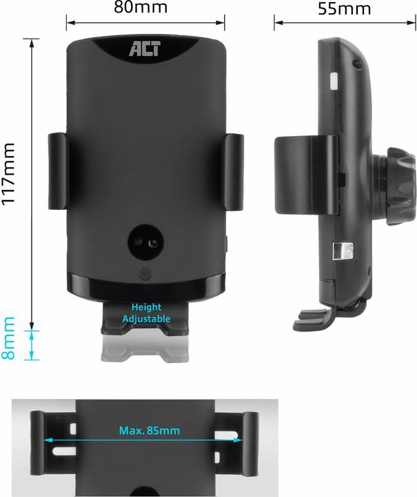 Image du produit Montage automatique du smartphone sur la voiture avec chargement sans fil