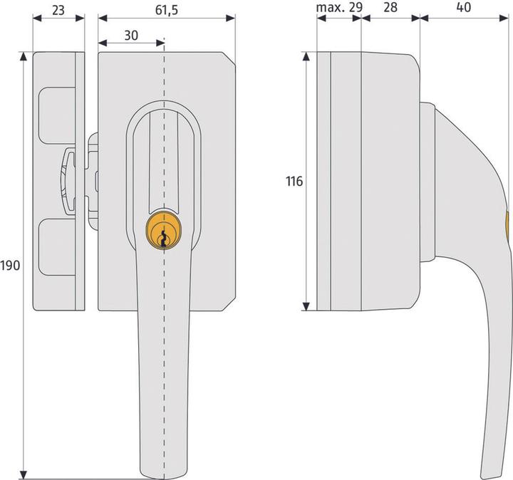 Produktbild Abus Fensterriegel mit Sperrbügel FO 500