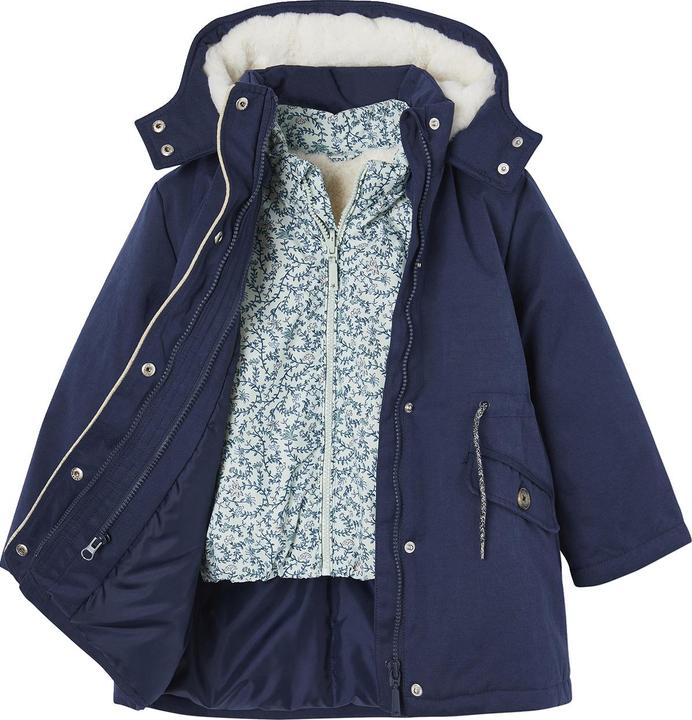 Actual product image Vertbaudet Girls' 3-in-1 quilted jacket with recycled polyester (98)