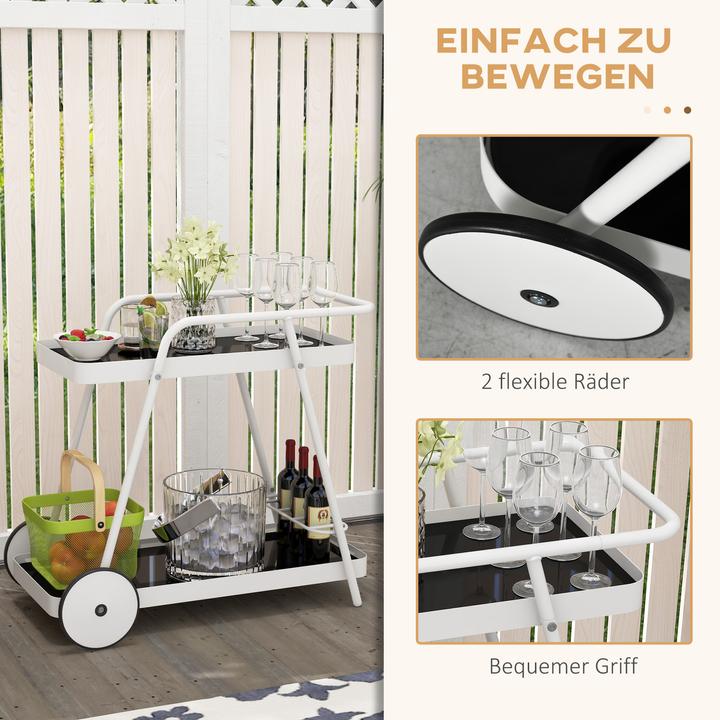Actual product image Outsunny Garden trolley with 2 levels, handle and castors