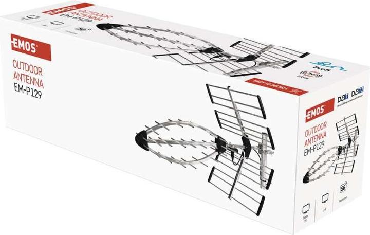 Productafbeelding Emos Buitenantenne EM-29U5G, PROFI, 0-200 km, DVB-T2, LTE/4G/5G filter (DVB-T / -T2)