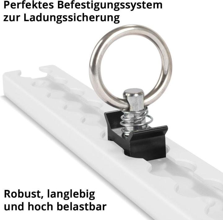 Immagine prodotto Stahlwerk Set di 2 binari di ancoraggio con occhielli di fissaggio 50 cm Binari di linea in alluminio