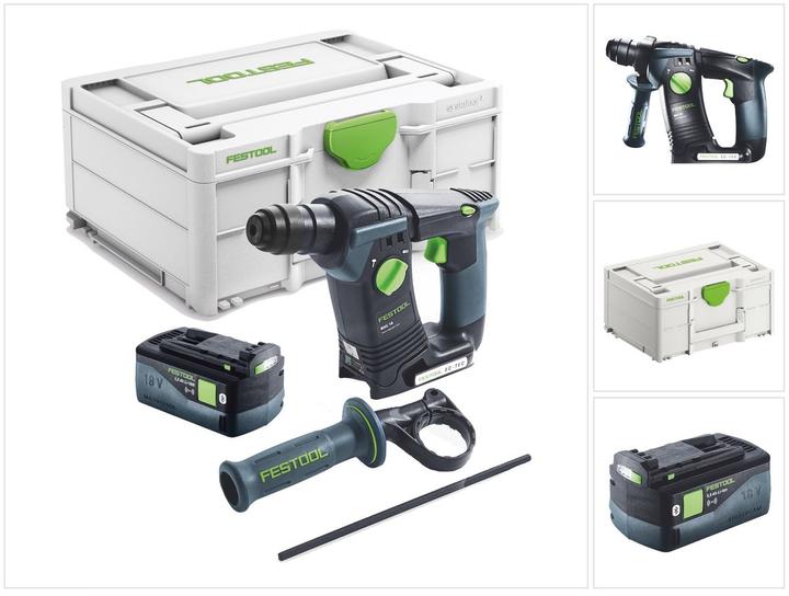 Image du produit Festool BHC 18-Basic Marteau perforateur sans fil 18 V 1,8 J SDS Plus Brushless + 1x batterie 5,0 (Fonctionnement sur batterie)