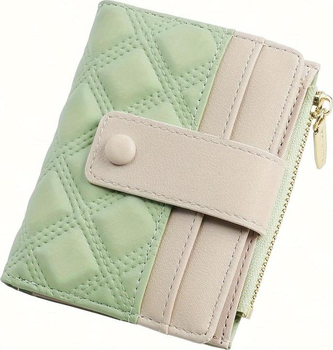 Immagine prodotto Only-Bags.Store Neue gesteppte Brieftasche mit Reissverschlusstasche und Schnallenverschluss, perfekt für Geschenke