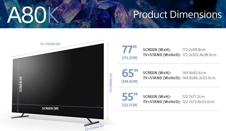 Actual product image Sony OLED XR-77A80K (77", A80K, OLED, 4K, 2022)