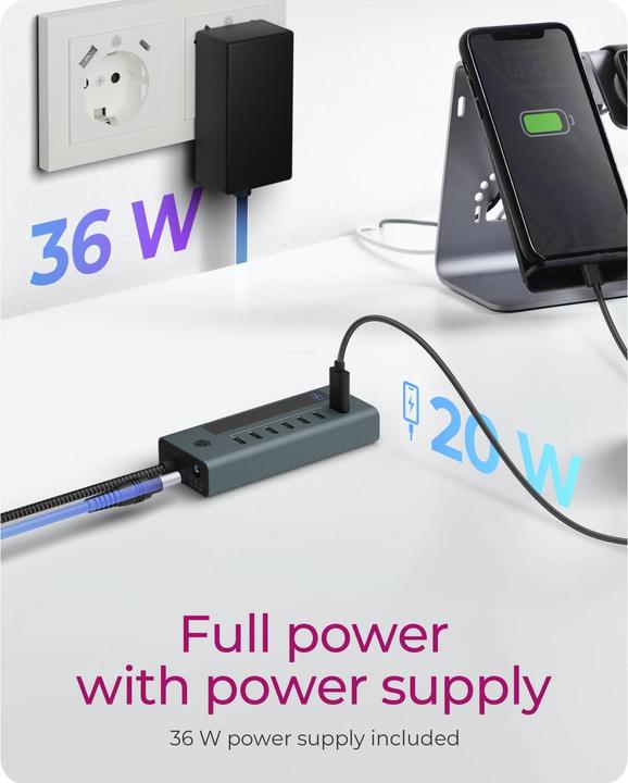 Produktbild Icy Box IB-HUB1457-C31 (USB-C, 7 Ports)