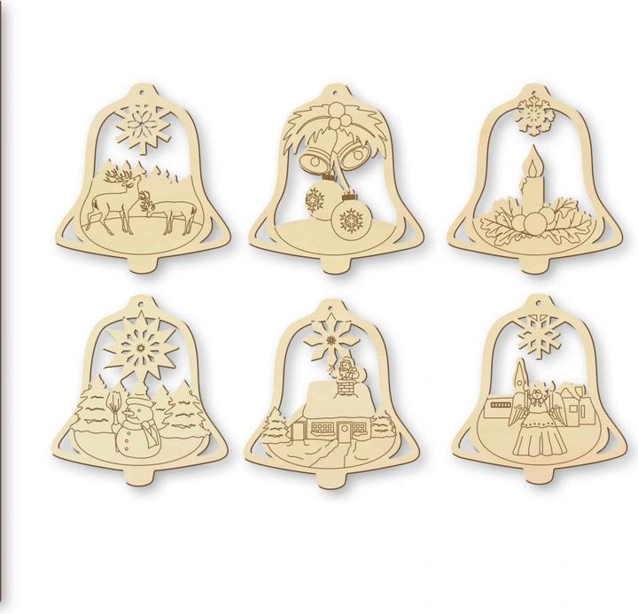 Immagine prodotto Trenddeko Albero ornamento suono campana set con gancio (7 x 4 cm)