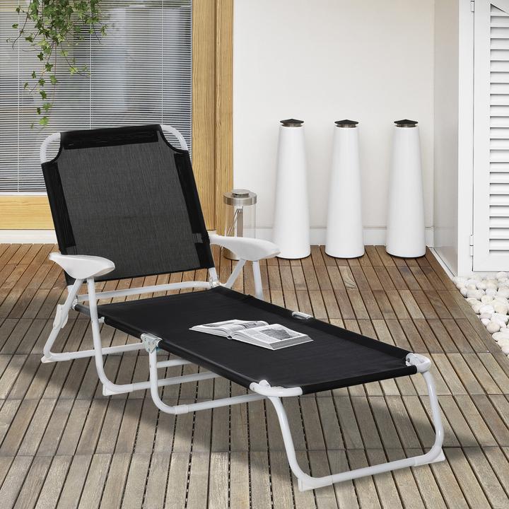 Actual product image Outsunny Sun lounger with adjustable backrest (160 cm)