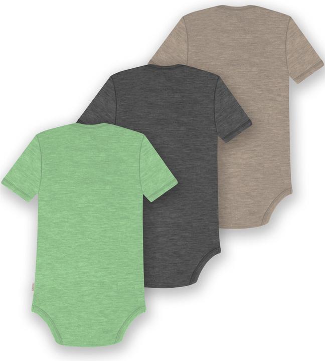 Actual product image Normani Set of 3 baby merino bodysuit short sleeves "Tauranga" - 9299 (98)