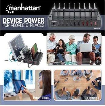 Actual product image Manhattan USB charging station (76 W)