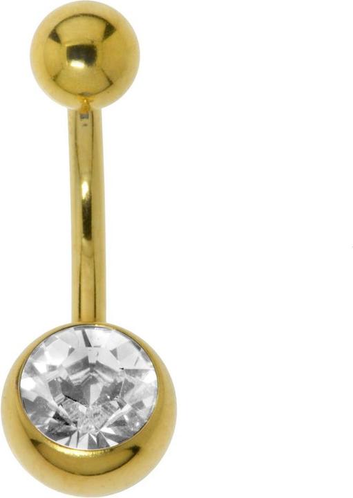 Actual product image Bijouteria Bellypiercing (Crystal, PVD coating (gold coloured), Surgical steel 316L)