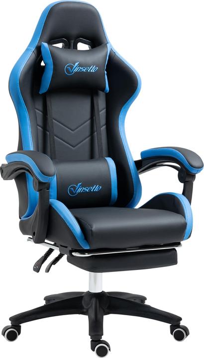 Image du produit Outsunny Chaise gaming Chaise de bureau avec coussin lombaire, appui-tête, avec repose-pieds