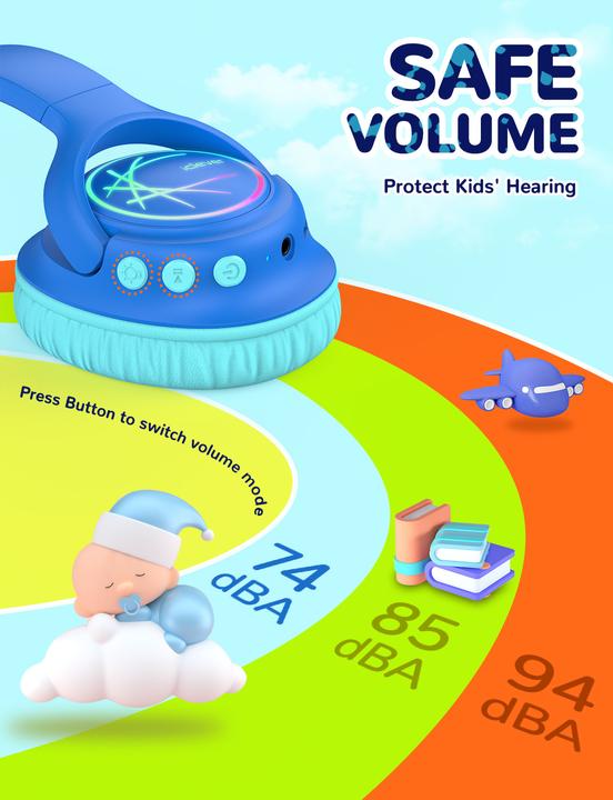 Image du produit Iclever Headphone Kids BT & Cable LED