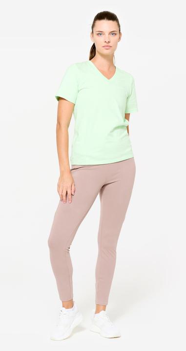 Immagine prodotto Domyos Women's V-Neck Cotton Fitness T-Shirt - Sorbet Green (3XL)