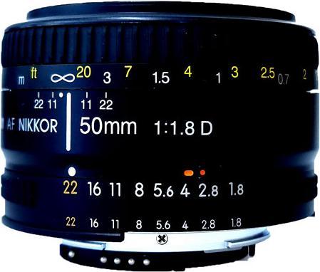 Actual product image Nikon AF Nikkor 50mm f/1.8D - (EU) (Nikon F, full size)