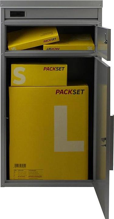 Actual product image SafePost 65 TIAMAT parcel box silver grey + 4 keys