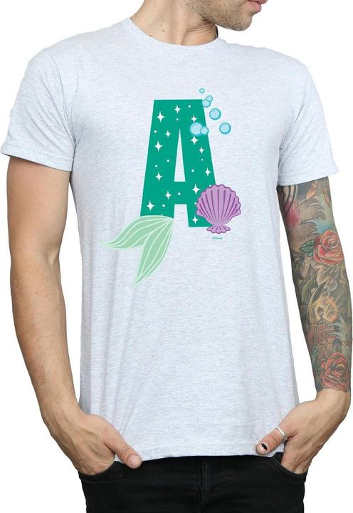 Actual product image Disney Mens Alphabet A Is For Ariel T-Shirt (XXL)