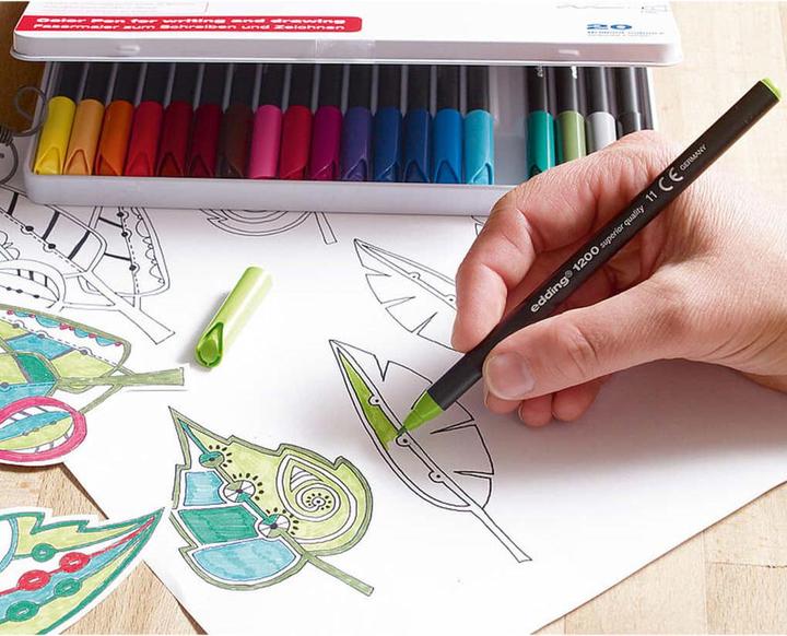 Image du produit Edding Feutre de coloriage Colourpen Fine 1200 'Pastel' 5+1 (Sorbet à la pomme, Menthe douce, Baies-lavande et gris argenté, Melon miel, Cerisier en fleurs, 1 x)