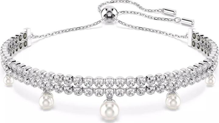 Image du produit Swarovski x Ariana Grande Armband Kristallperle Rundschliff Weiss Rhodiniert (24 cm, Métal Swarovski)
