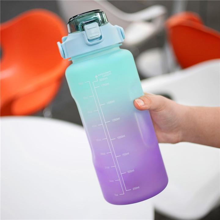 Immagine prodotto Stride Tragbare Fitness Trinkflasche mit Zeit Markierung (2 l)