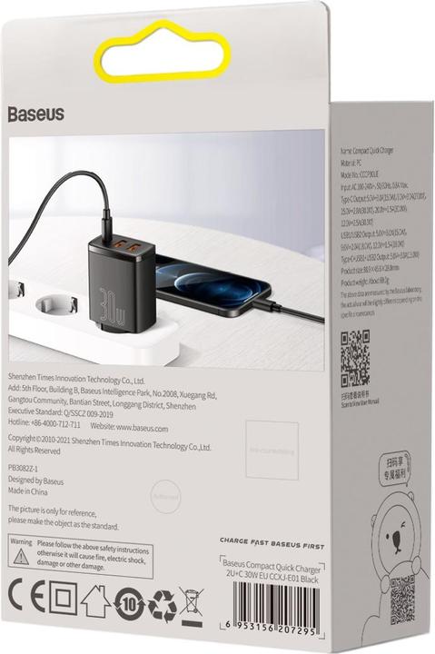 Baseus Comact Caricatore rapido (30W) (30 W)