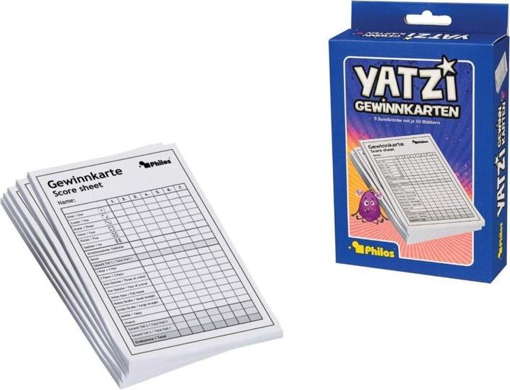 Produktbild Philos Yatzy, Spielblock, Gewinnkarten, 5er Packung (Deutsch)