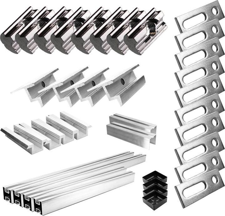 Image du produit Offgridtec Kit de montage avec boulons de suspension pour le montage de 3 panneaux solaires sur un toit en
