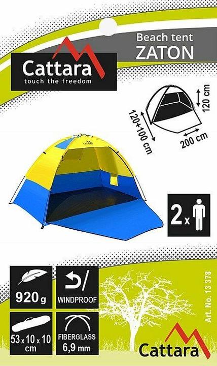 Immagine prodotto Cattara Tenda da spiaggia ZATON (tenda da spiaggia, 1.20 kg, 2 persone)