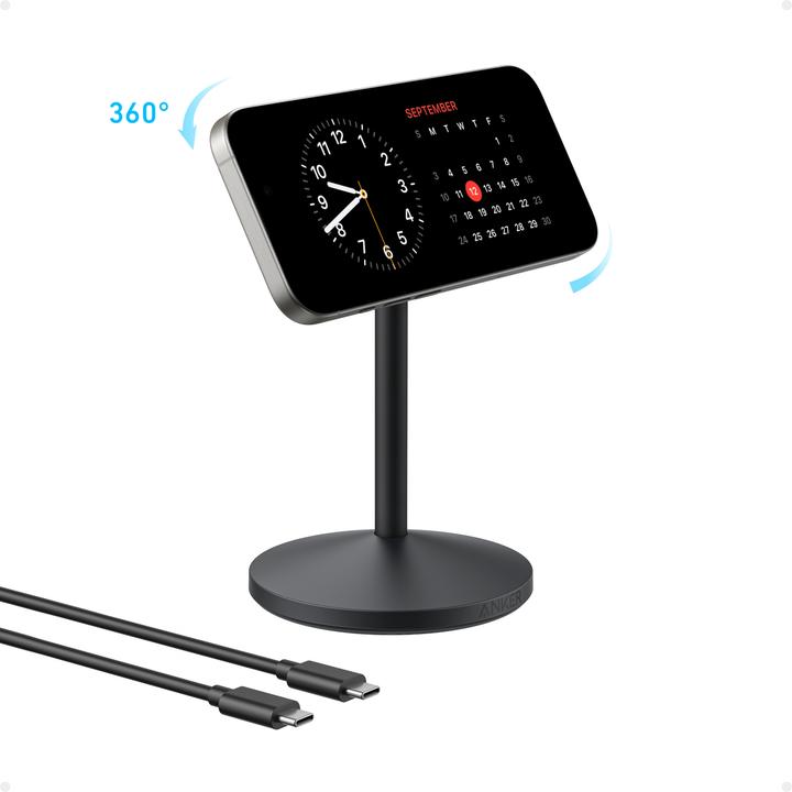 Actual product image Anker MagGo Wireless Charger Stand black (15 W)