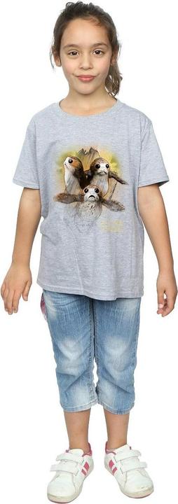 Actual product image Star Wars Girls Porg Brushed Cotton T-Shirt (128)
