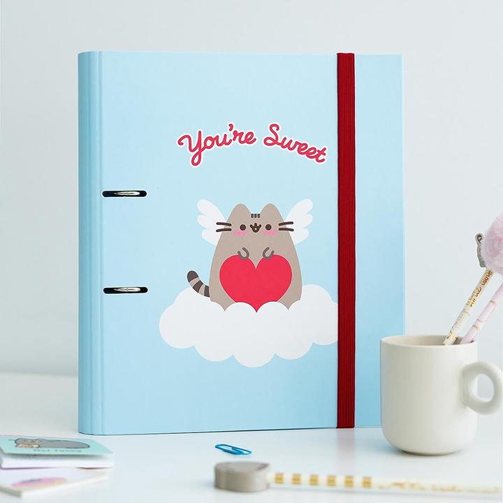 Actual product image Pusheen Ring binder A4 narrow 2 rings Cat A4 binder (A4)