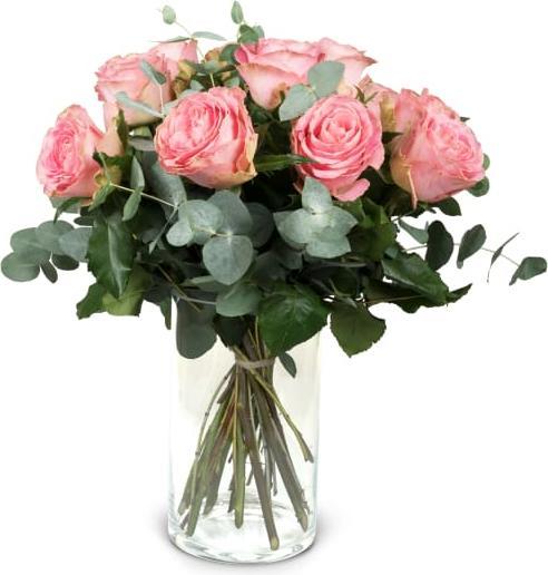 Immagine prodotto Fleurop 12 rose in rosa con verde (Fiori recisi)
