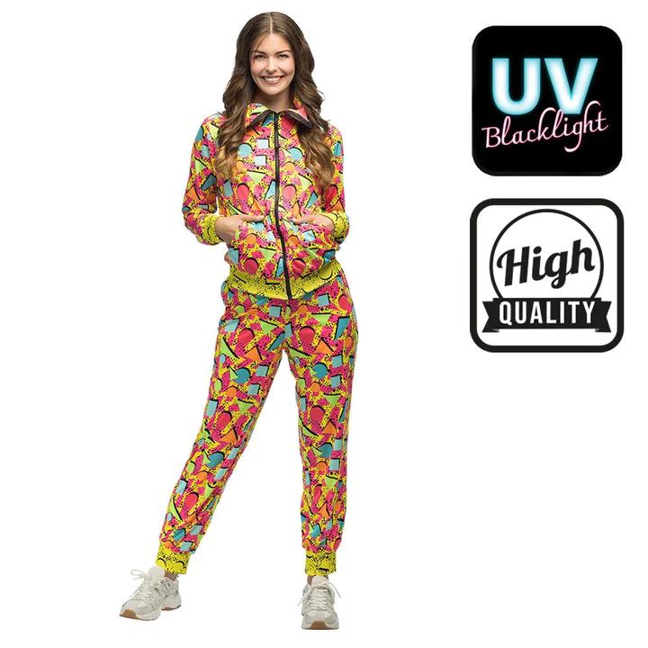 Actual product image Boland 80er Neon Pop Art Trainingsanzug Frau UV (S, M, L, XL, XXL)