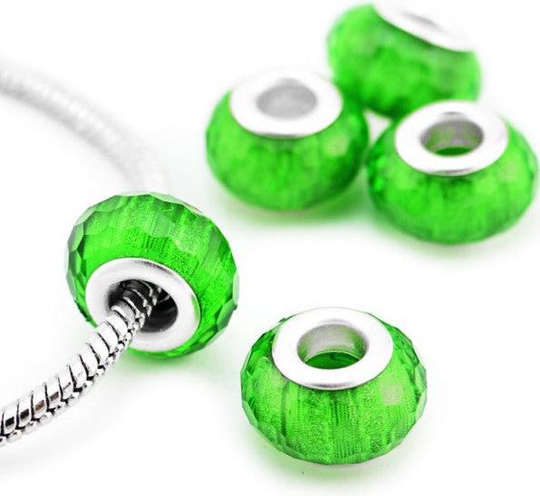 Actual product image Hermex Bead silver plated 925 - Silvery Green (Plexiglass, Silver 925)