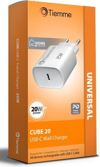 Image du produit Tiemme Chargeur secteur 1 port USB-C 20W (Blanc) (20 W)