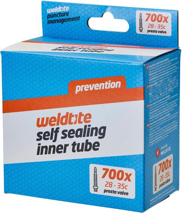 Actual product image MGA Inner pipe with anti-rolling fluid Worldtite self-sealing inner pipe 700 x 28 ° C - 35C Pre (Presta (SV), 28")